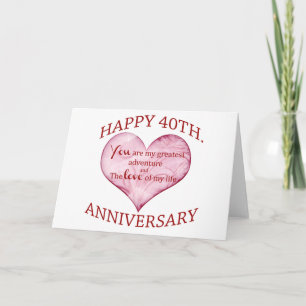 Carte 40ème. Anniversaire