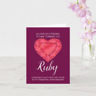 Carte 40ème anniversaire de Mariage Ruby Love si fort