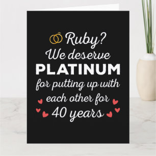 Carte 40ème anniversaire du Mariage I - Ruby Funny Coupl