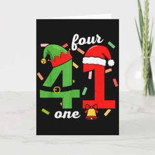Carte 41 Noël Drôle 4 1 Mème Quatre Un Xmas Garçons Enfa