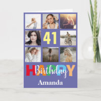 41e Joyeux Anniversaire Photo Collage Moderne