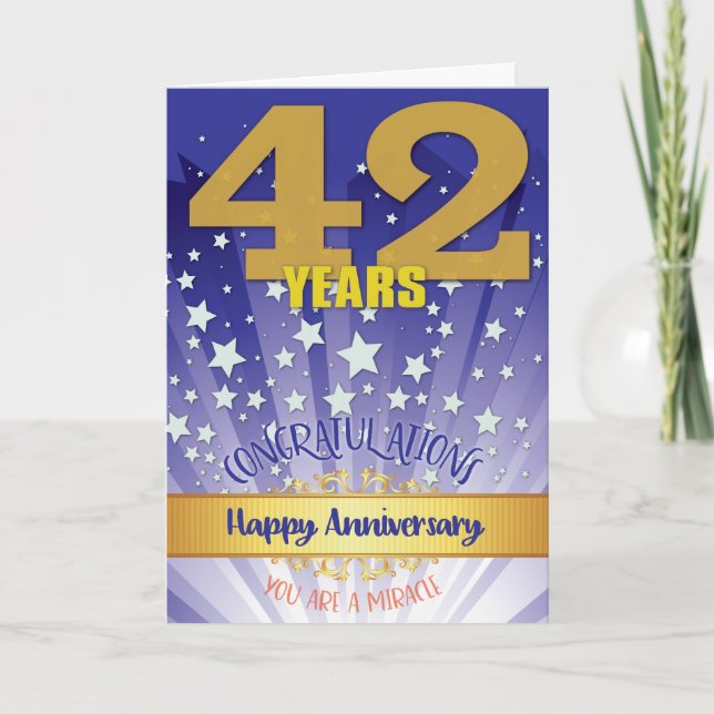 Carte 42 Anniversaire de la reprise Numéros Gras (Devant)