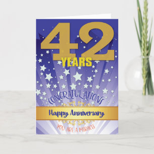 Carte 42 Anniversaire de la reprise Numéros Gras