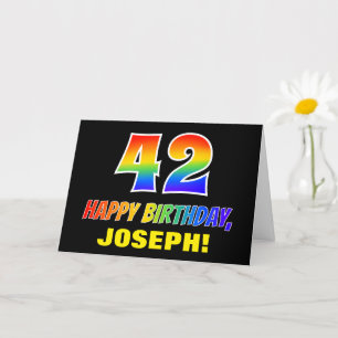 Carte 42e anniversaire : Bold, amusant, simple, arc-en-c
