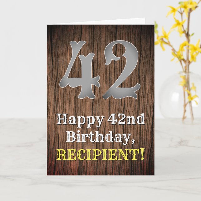 Carte 42e anniversaire : Pays inspiré par l'Ouest Look,  (Fleur jaune)
