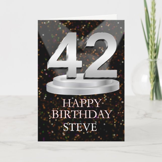 Carte 42e anniversaire Points saillants Ajouter une cart (Devant)