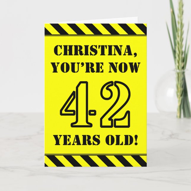 Carte 42e anniversaire : texte de style crayon amusant,  (Devant)