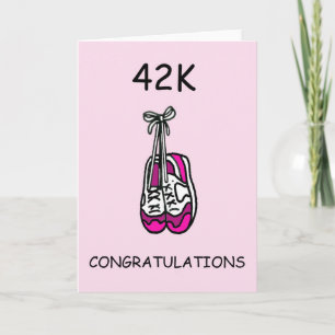 Carte 42K Marathon Félicitations pour Femme.