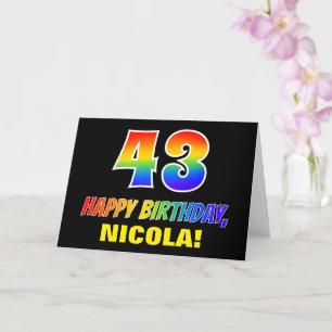 Carte 43e anniversaire : Bold, amusant, simple, arc-en-c