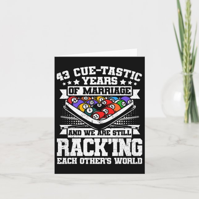Carte 43e anniversaire de Mariage billard de piscine 43  (Devant)