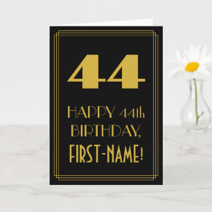 Carte 44e anniversaire - Art Déco Inspiré Look "44" & No