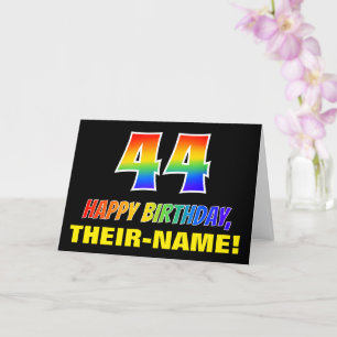 Carte 44e anniversaire : Bold, amusant, simple, arc-en-c