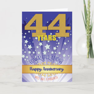 Carte 44e anniversaire de rétablissement chiffre gras