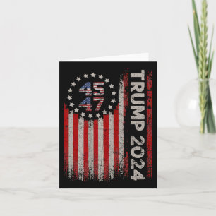 Carte 45 47 Trump 2024 Drapeau Américain