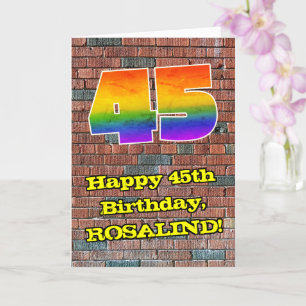 Carte 45e anniversaire : Arc-en-ciel amusant inspiré par