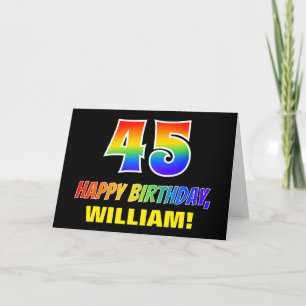 Carte 45e anniversaire : Bold, amusant, simple, arc-en-c