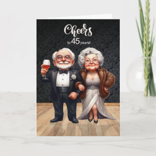 Carte 45e anniversaire de mariage drôle de vieux couple