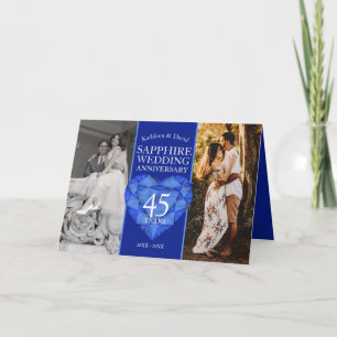 Carte 45e anniversaire du mariage saphir maintenant phot