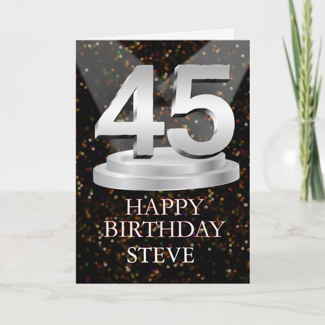 Carte 45e anniversaire Points saillants Ajouter une cart (Devant)