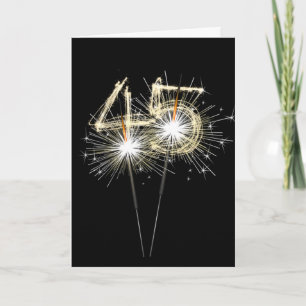Carte 45e anniversaire Sparklers sur Noir