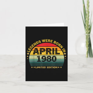 Carte 45ème Anniversaire vintage Légendes Nées Le 1er Av