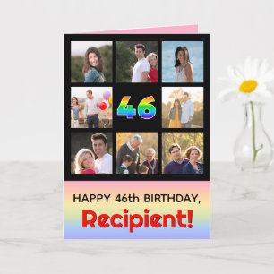 Carte 46e anniversaire : Arc en ciel amusant #, photos p