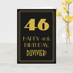 Carte 46e anniversaire - Art Déco Inspiré Look "46" & No