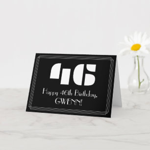 Carte 46e anniversaire : Art Déco Inspiré Look "46" & No