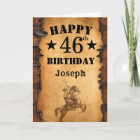 46e anniversaire Pays rustique Western Cowboy Hors