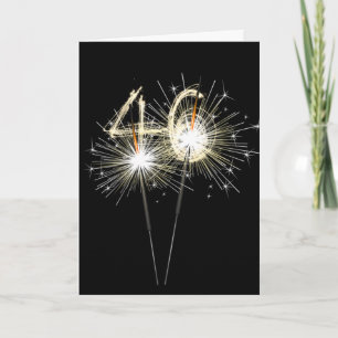 Carte 46e anniversaire Sparklers en noir