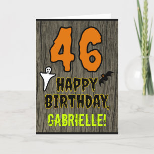Carte 46e anniversaire : Thème d'Halloween Éffrayant, No
