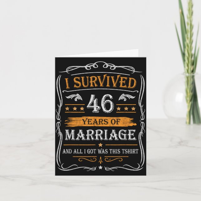 Carte 46th Wedding Anniversary Shirt Couples Husband Wif (Devant)