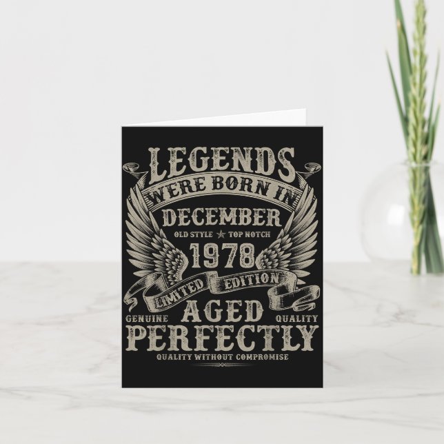 Carte 47 Year Old Birthday For Men December 1978 Bday  (Devant)