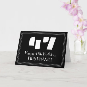 Carte 47e anniversaire : Art Déco Inspiré Look "47" & No