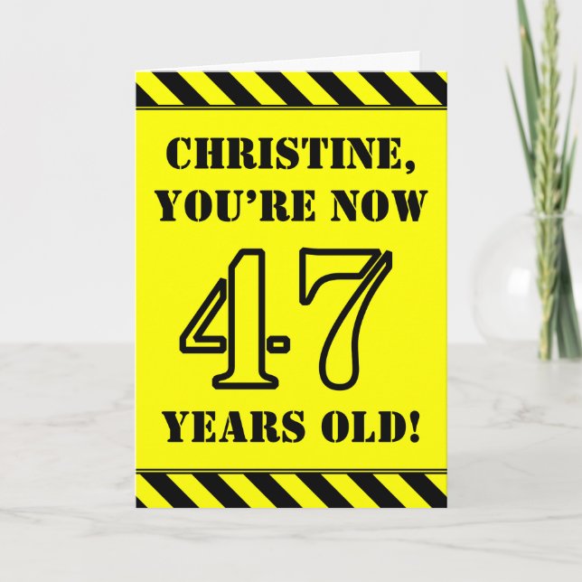 Carte 47e anniversaire : Jeu de style de crayon amusant, (Devant)