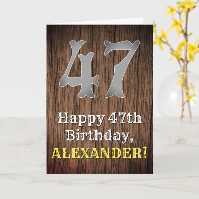 Carte 47e anniversaire : Pays inspiré par l'Ouest Look,  (Fleur jaune)