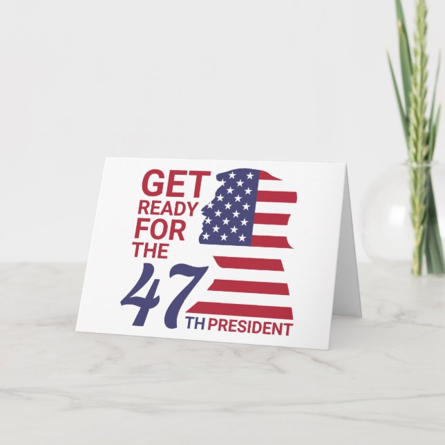 Carte 47e Président, Drapeau américain de Trump (Devant)