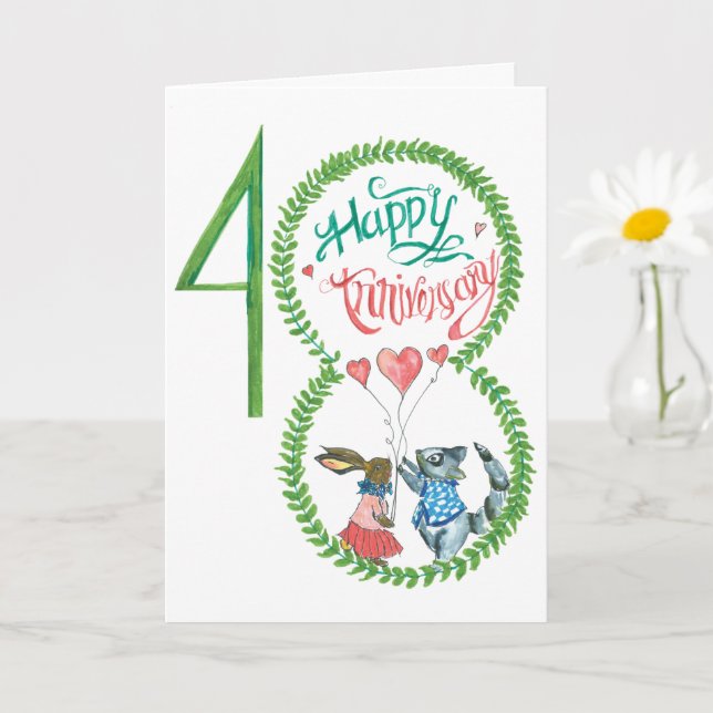 Carte 48e anniversaire de Mariage (Petite plante)