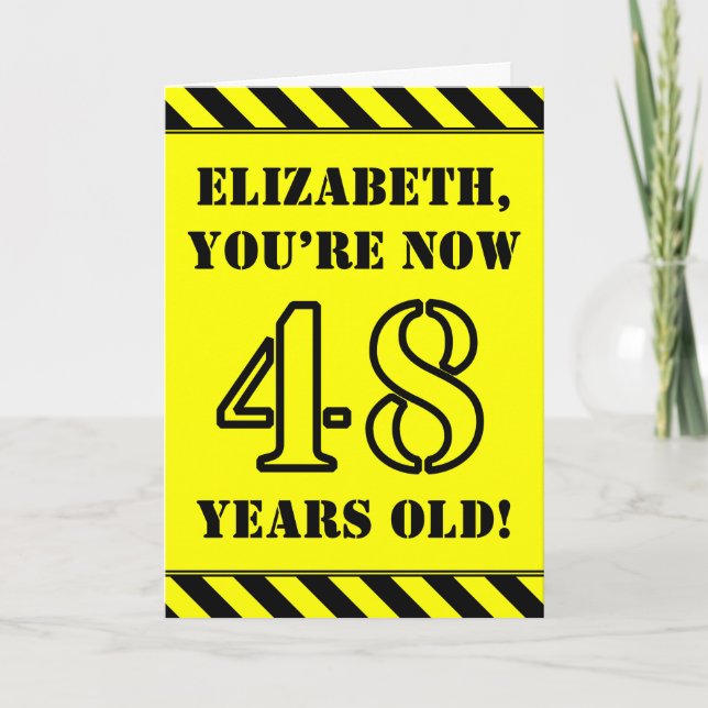 Carte 48e anniversaire : Jeu de style graphique, Nom per (Devant)