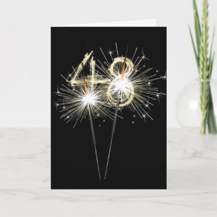 Carte 48e anniversaire Sparklers en noir