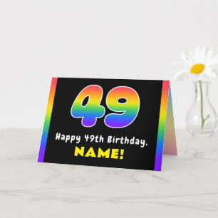 Carte 49e anniversaire : Arc-en-ciel coloré # 49, Nom pe