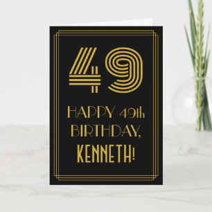 Carte 49e anniversaire : Art Déco Inspiré Look "49" & No