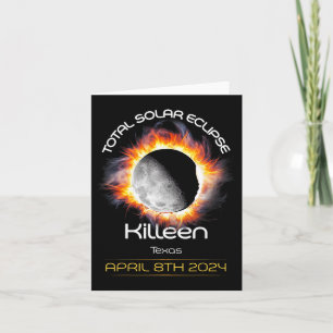 Carte 4.08.24 Éclipse solaire totale 2024 Killeen Texas