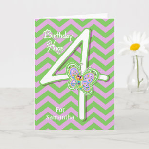 Carte 4 Anniversaire Papillon Hugs Custom