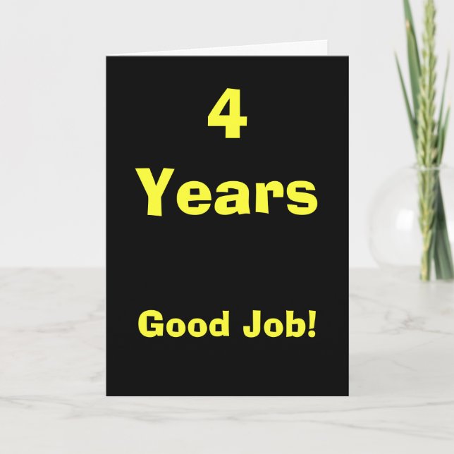 Carte 4 ans de bon travail ! (Devant)