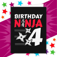 4 Ans Ninja Party Stars Enfants 4e anniversaire