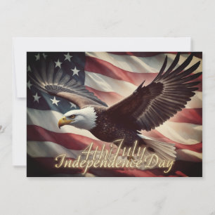 Carte 4 juillet aigle avec drapeau américain