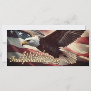 Carte 4 juillet aigle avec drapeau américain