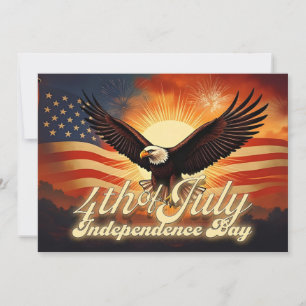 Carte 4 juillet - Aigle majestueux et feux d'artifice 🦅