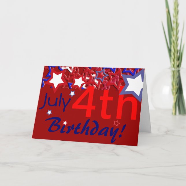 Carte 4 juillet Anniversaire ! (Devant)